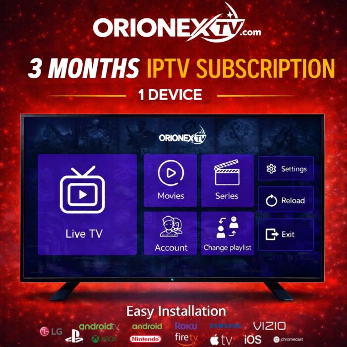 3 Months IPTV Subscription – 1 Devices | OrionexTV